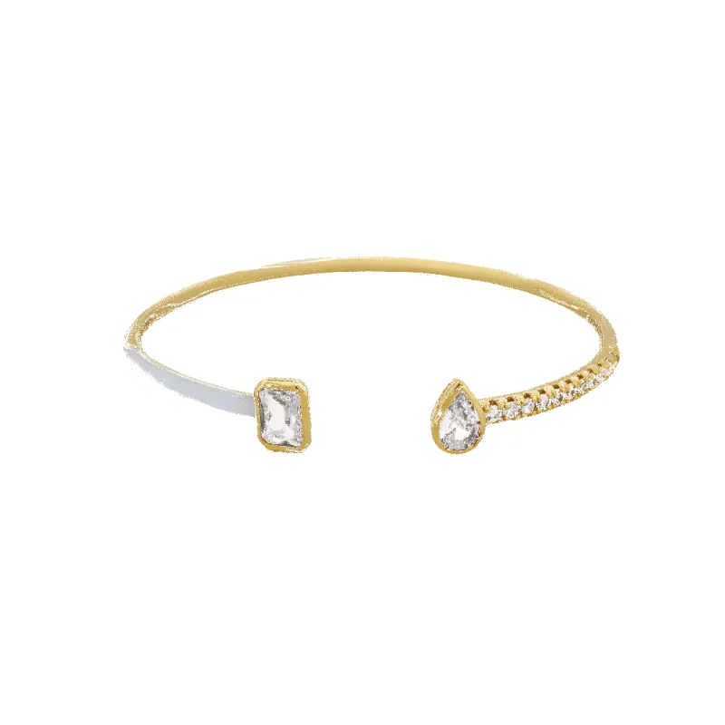 Toi et Moi White Enamel Bangle sold by IceLink