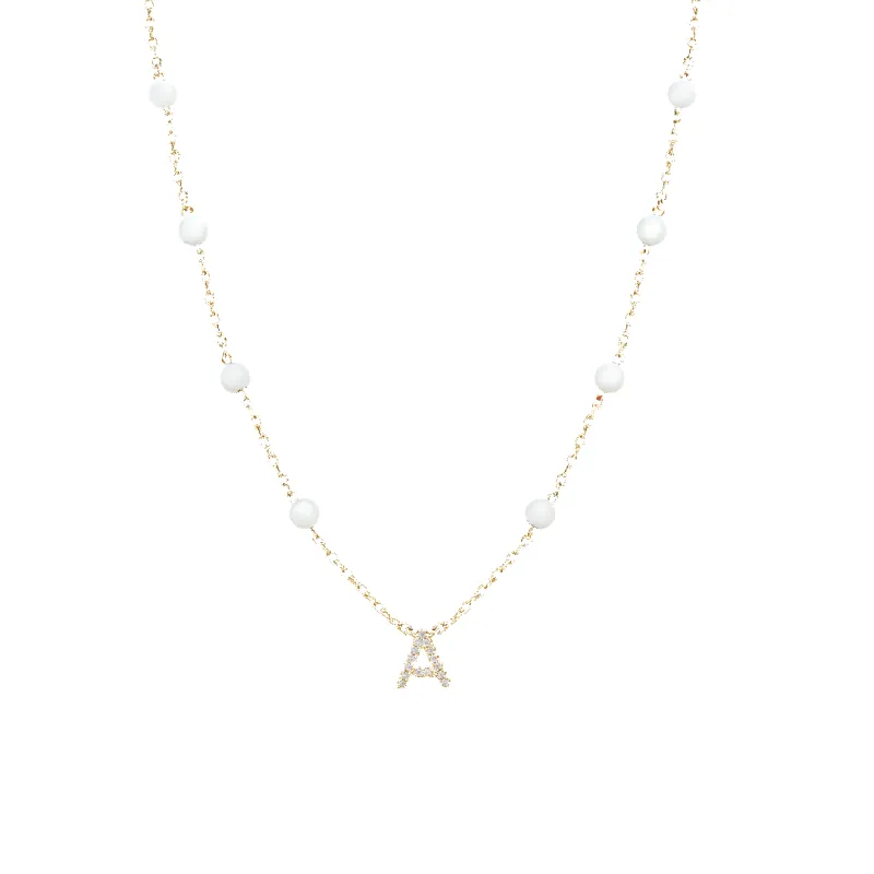 White 'True You' Initial Necklace made by IceLink