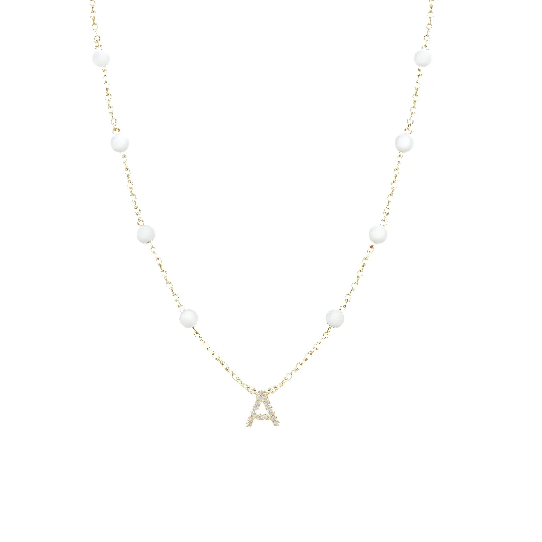 White 'True You' Initial Necklace sold by IceLink