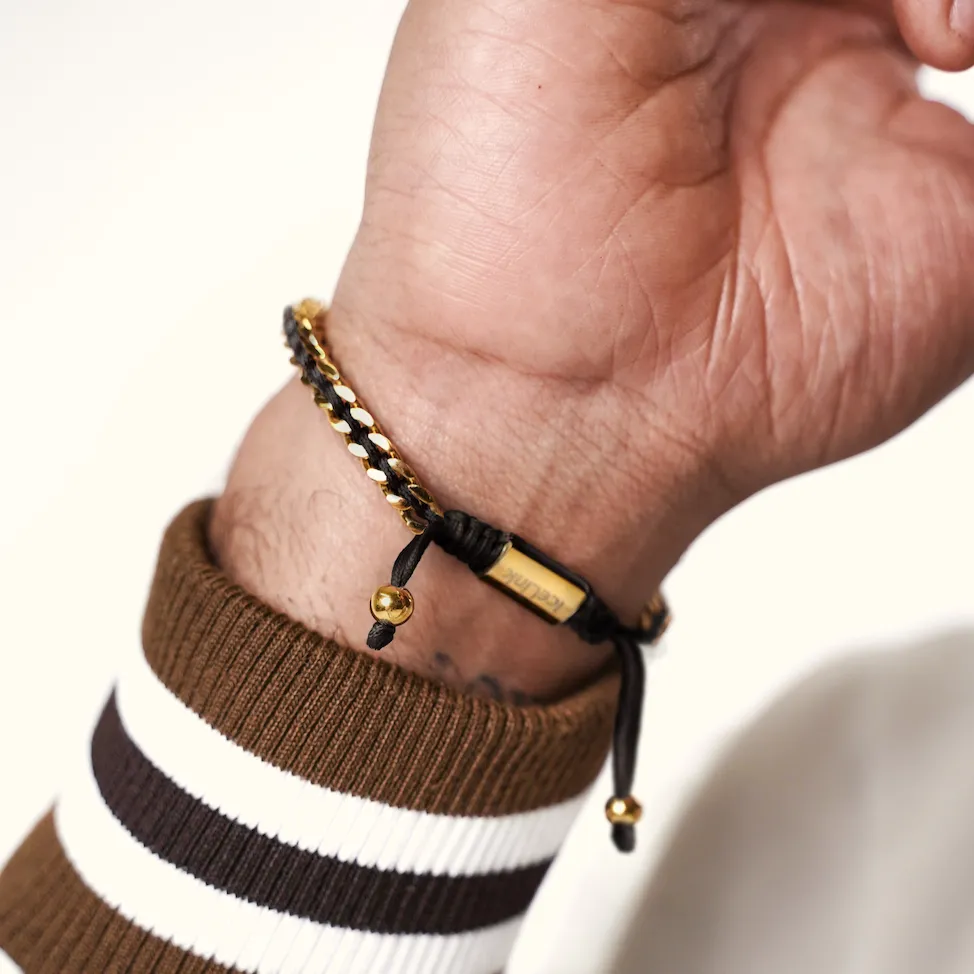 Men's Black Cord Franco Bracelet sold by IceLink product image thumbnail 3