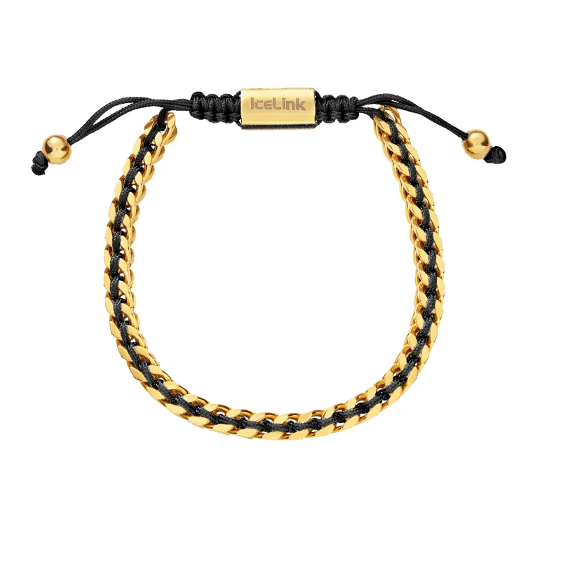 Men's Black Cord Franco Bracelet sold by IceLink