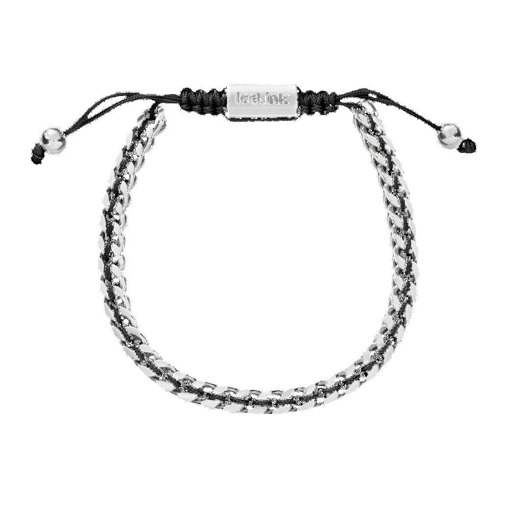Men's Black Cord Franco Bracelet sold by IceLink product image thumbnail 4