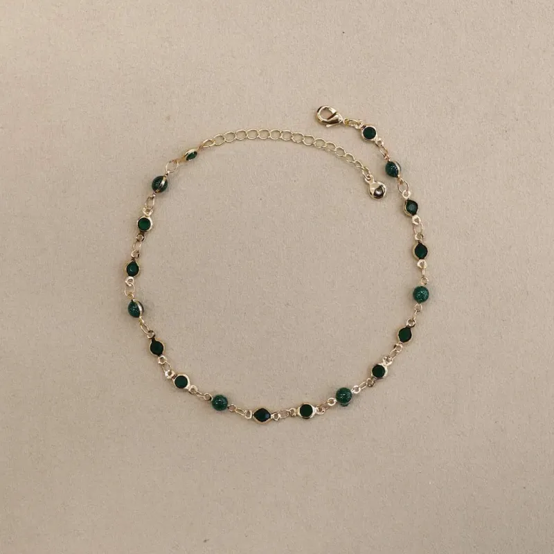 Green Stone Anklet sold by IceLink