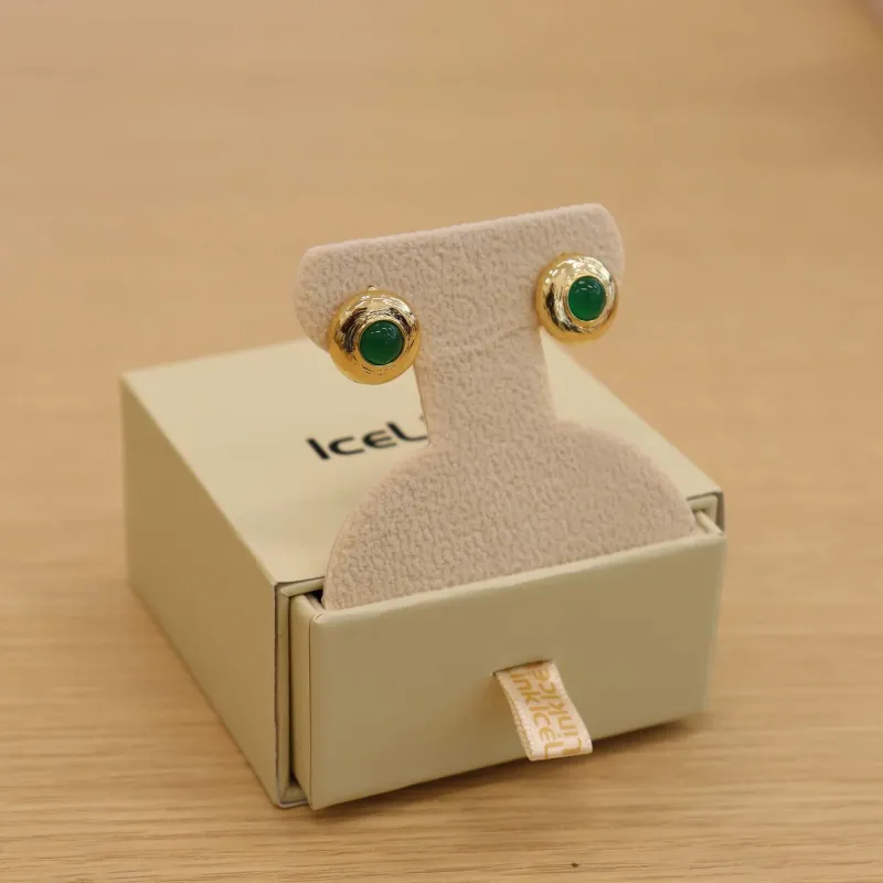 Green Stud Earrings made by IceLink
