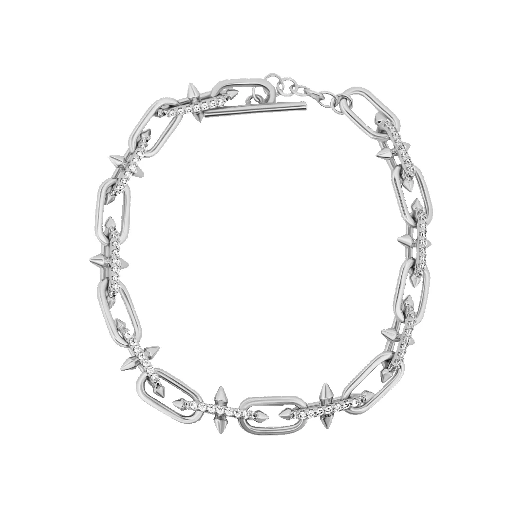 Mens Chrome Link Paperclip Bracelet sold by IceLink