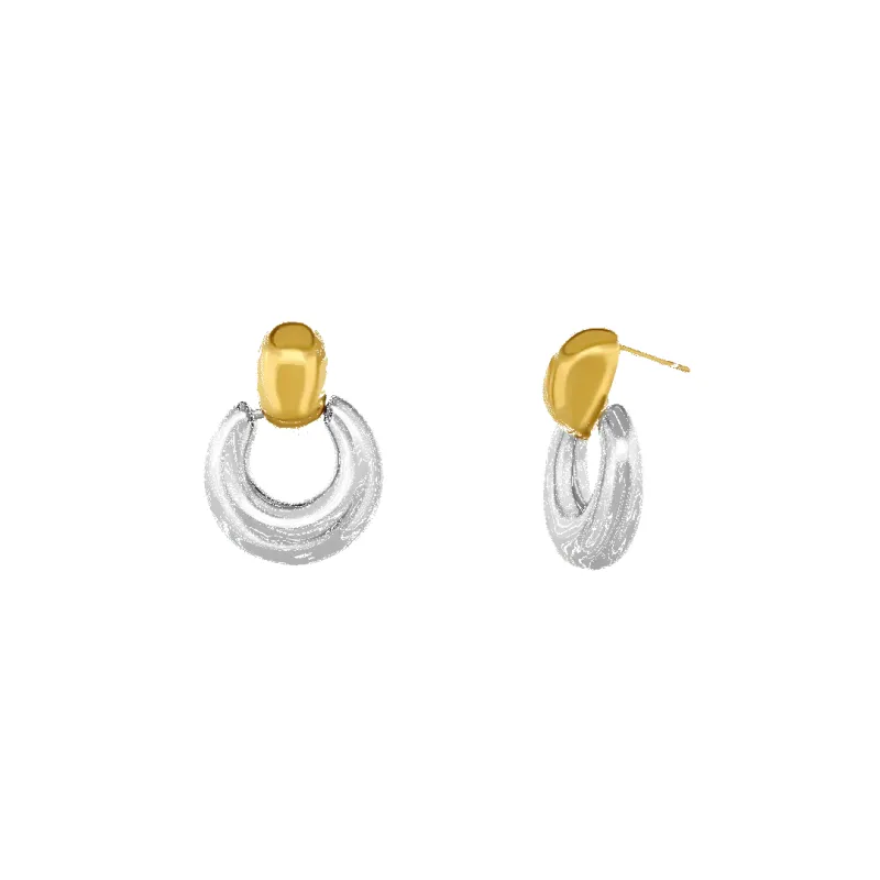 ‘Lani' Two-Tone Drop Earrings (Sample Sale) sold by IceLink