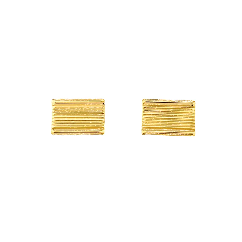 ‘Tess’ Ribbed Rectangular Earrings sold by IceLink