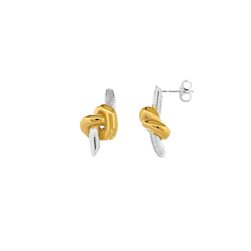 Two-Tone Love Knot Earrings (Sample Sale) sold by IceLink