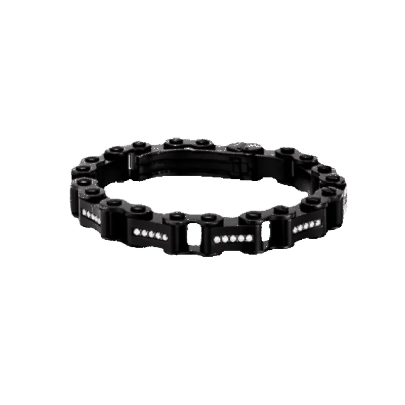 Black PVD Diamond Bicycle Bracelet 9.5mm (Sample Sale) sold by IceLink