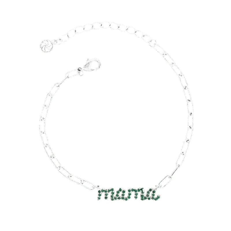 'Mama' Emerald Paperclip Bracelet (Sample Sale) sold by IceLink