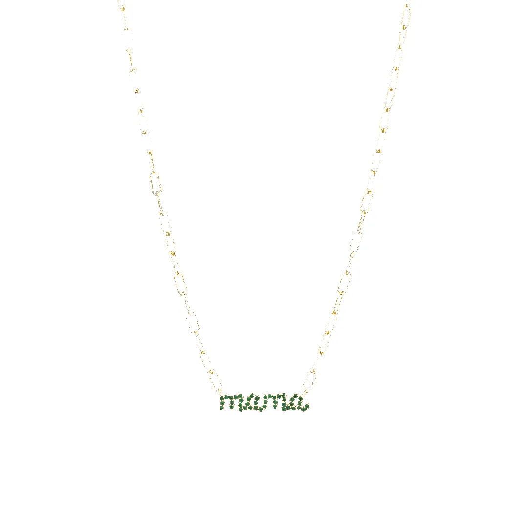 'Mama' Emerald Paperclip Necklace (Sample Sale) sold by IceLink product image thumbnail 3