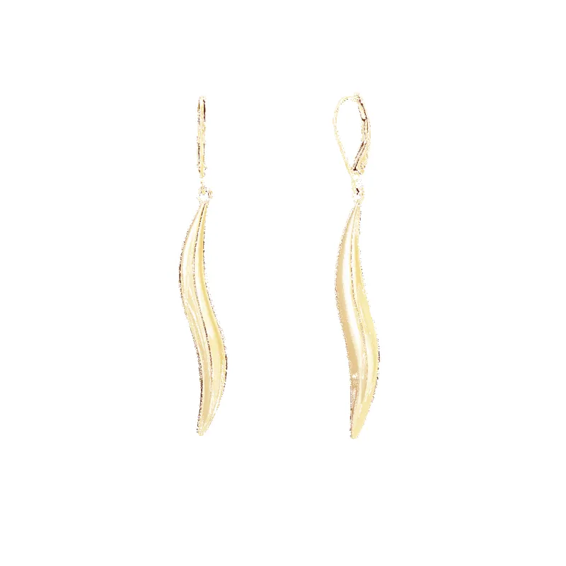 10K Gold Wave Drop Earrings made by IceLink