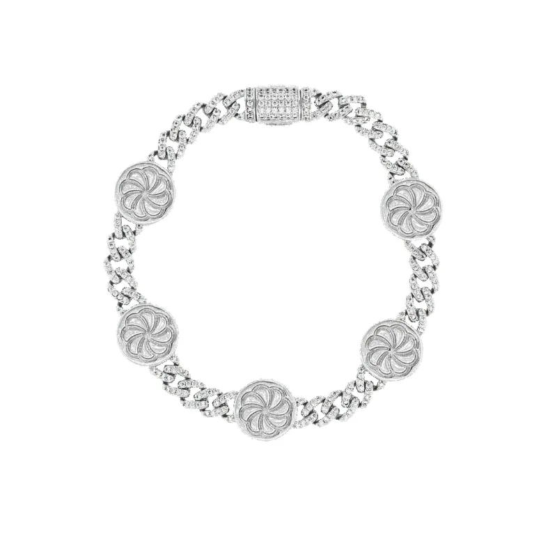 Chrome Link Eternity Cuban Bracelet sold by IceLink
