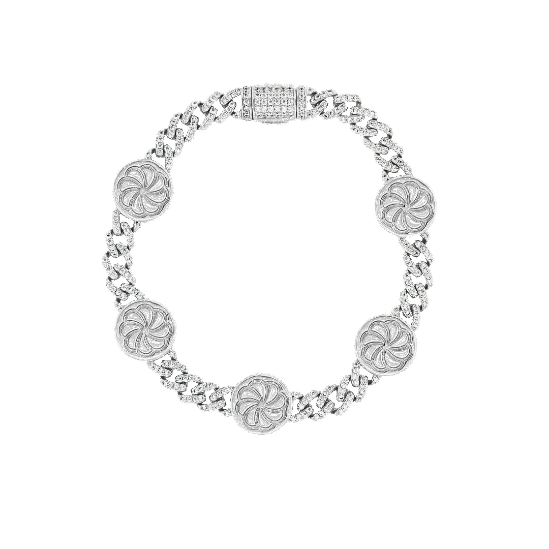 Chrome Link Eternity Cuban Bracelet sold by IceLink