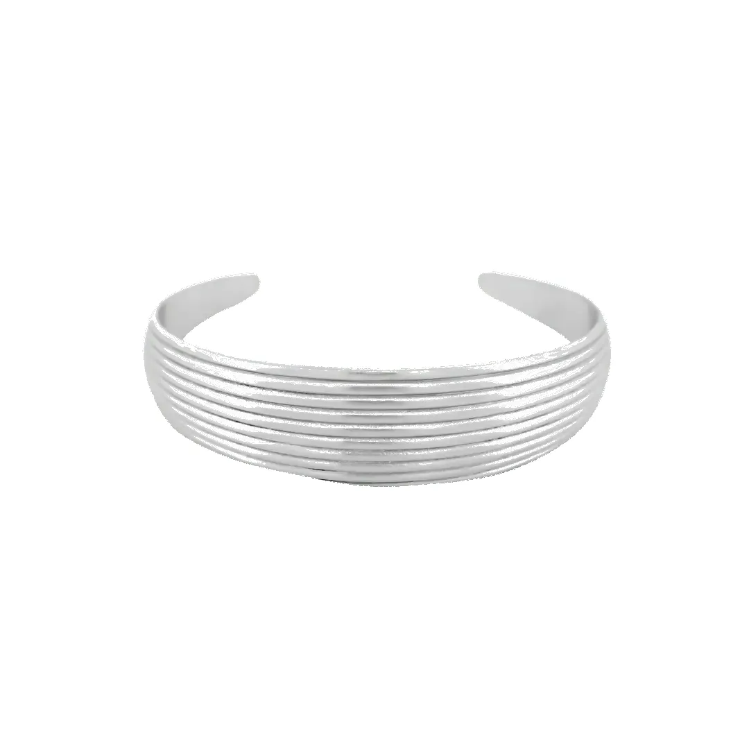 ‘Rina’ Ribbed Open Bangle sold by IceLink