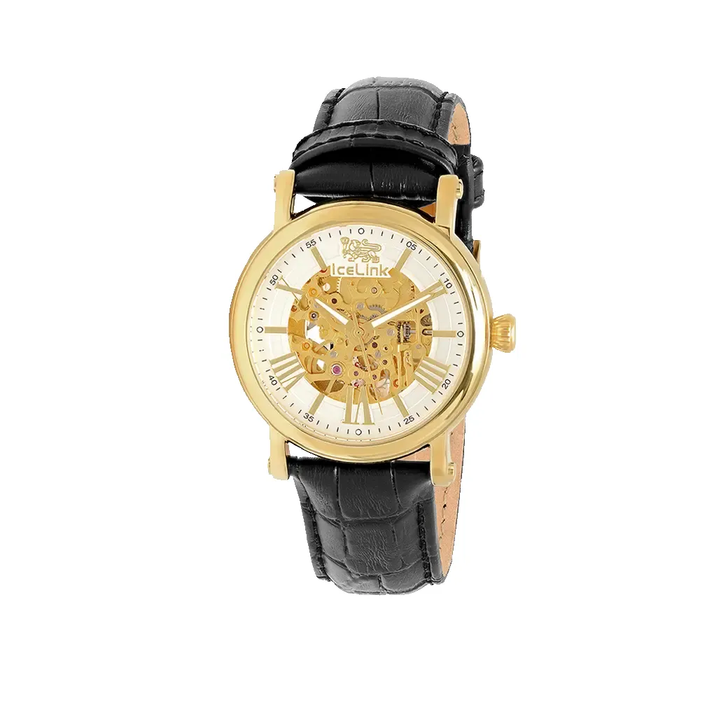 Whistler Gold & White Skeleton Automatic Watch sold by IceLink