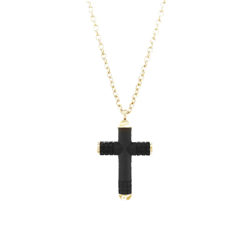 Titan Carbon Fiber Cross Necklace made by IceLink