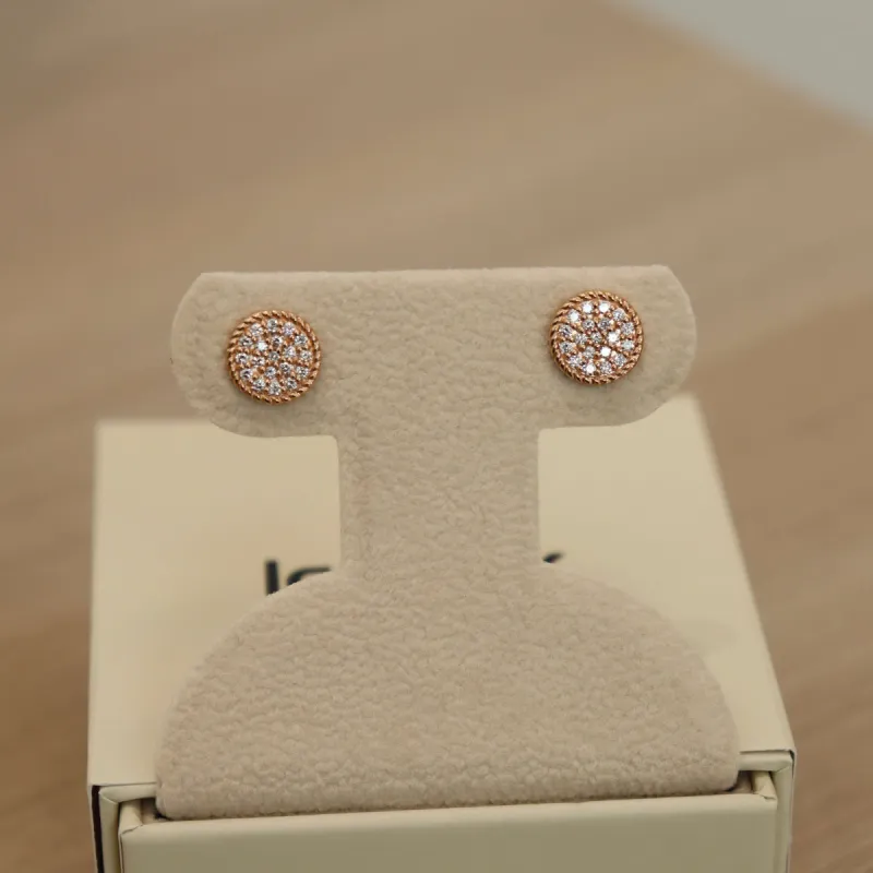14K Rose Gold Diamond Stud Earrings (Sample Sale) sold by IceLink