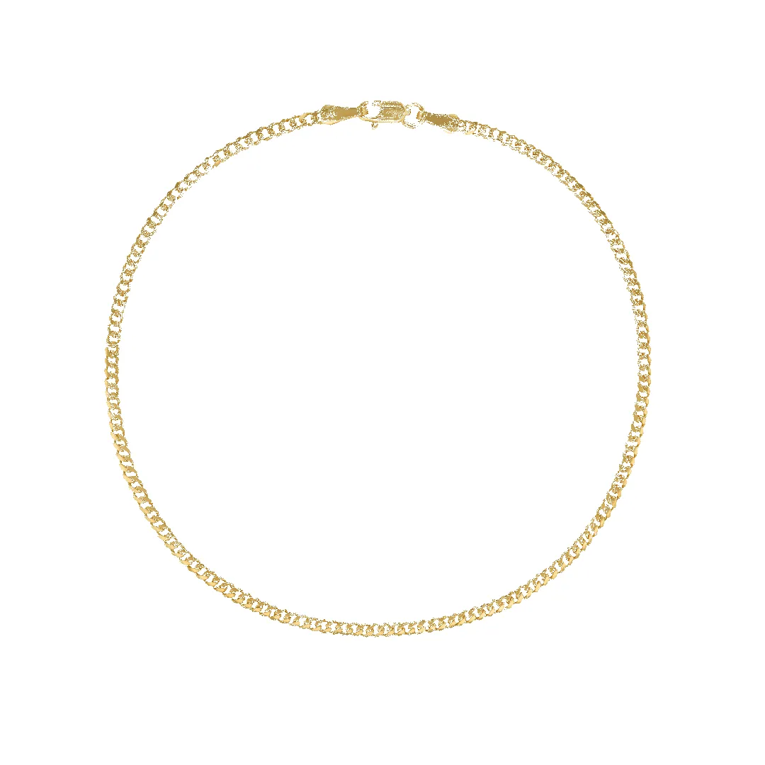 14K 2mm Miami Cuban Link Anklet sold by IceLink