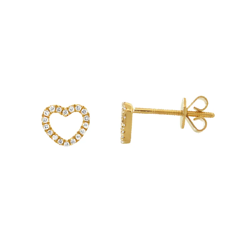 14K Hallie Heart Diamond Stud Earrings sold by IceLink