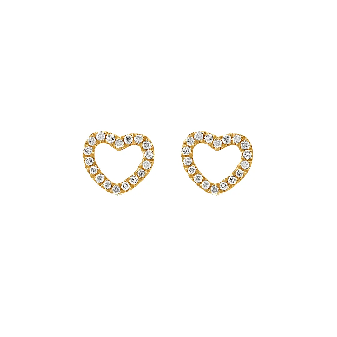 14K Hallie Heart Diamond Stud Earrings sold by IceLink product image thumbnail 3