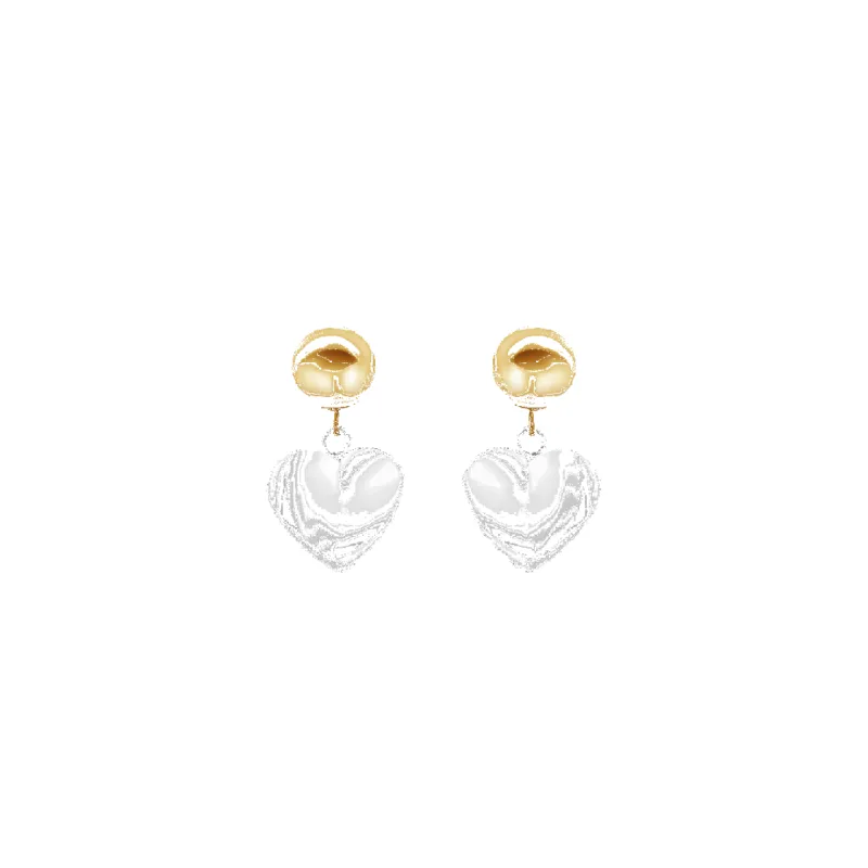 Two-Tone Heart Earrings (Sample Sale) sold by IceLink