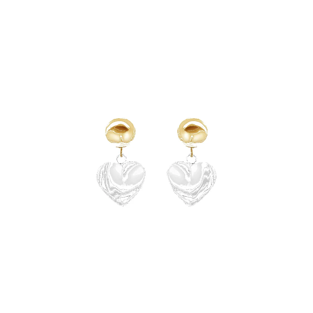 Two-Tone Heart Earrings (Sample Sale) sold by IceLink