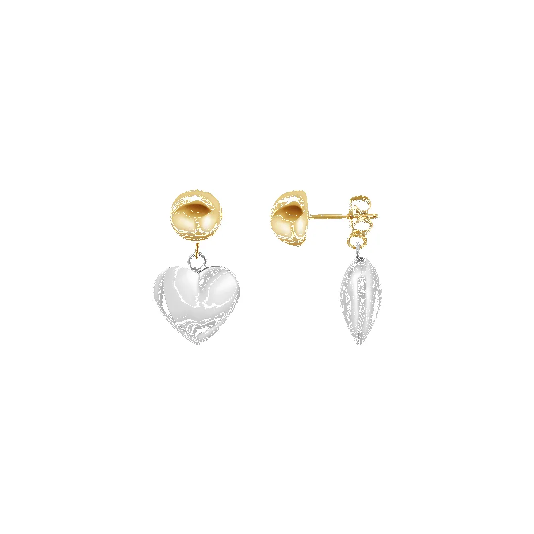 Two-Tone Heart Earrings (Sample Sale) sold by IceLink product image thumbnail 2