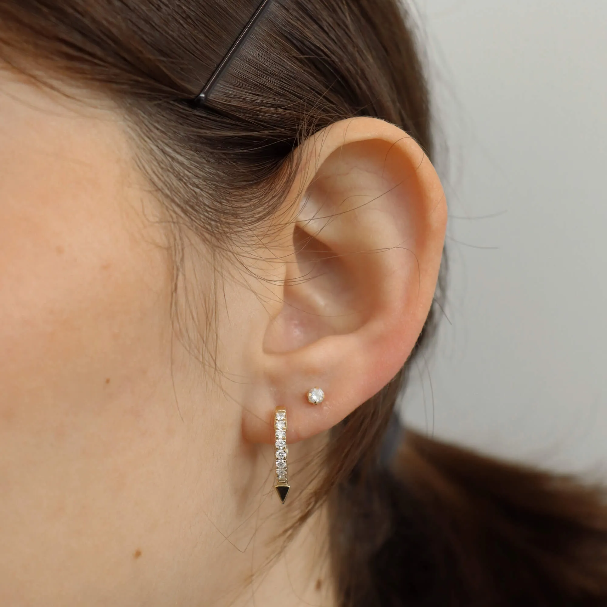 14K Pointy Diamond Hoops (Sample Sale) sold by IceLink product image thumbnail 2