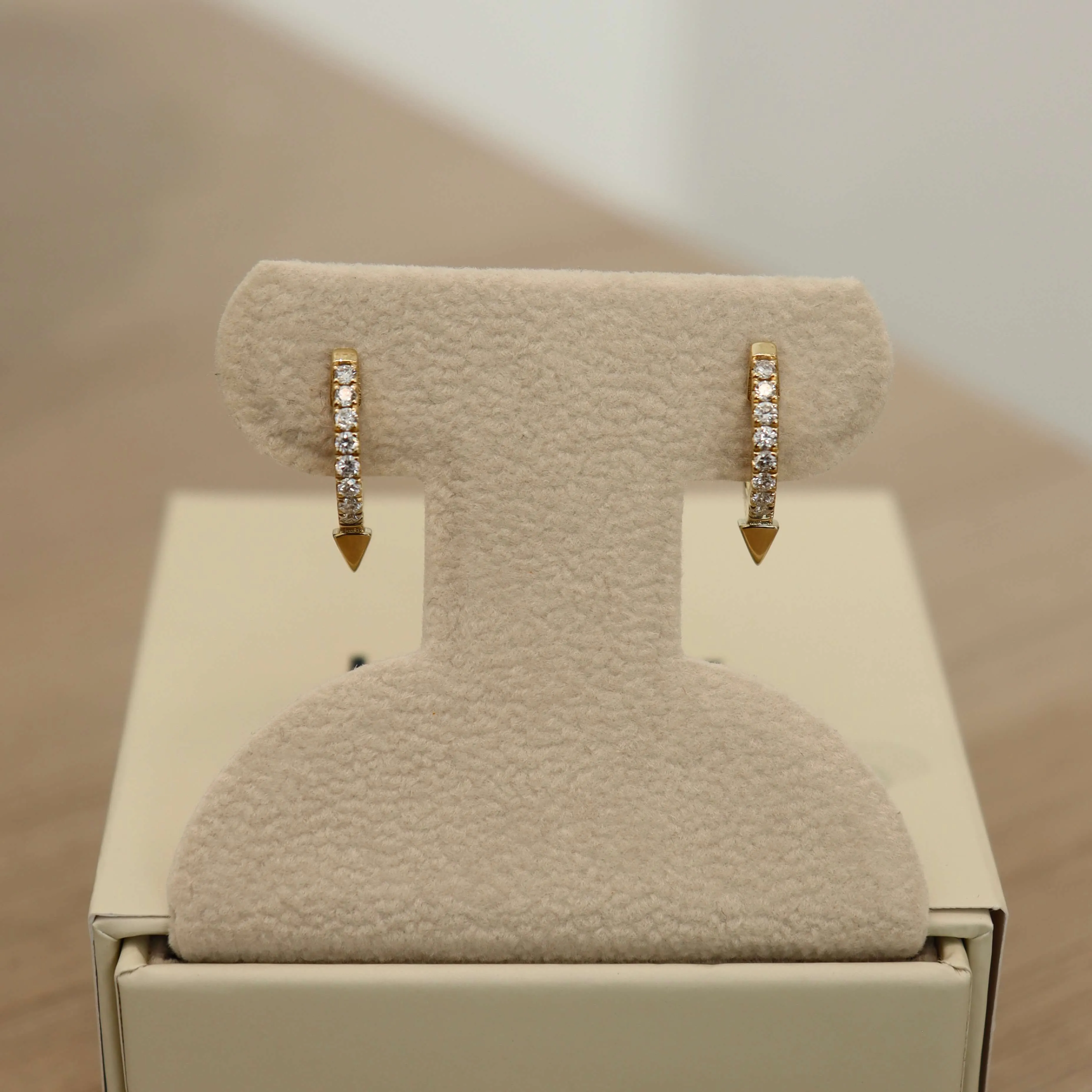 14K Pointy Diamond Hoops (Sample Sale) sold by IceLink product image thumbnail 3