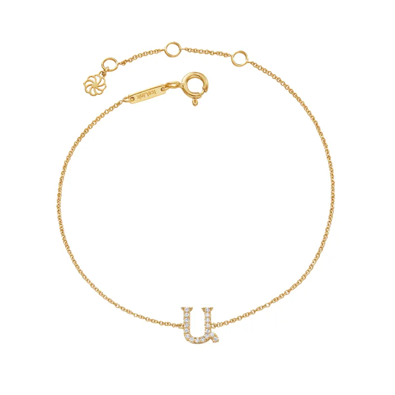 14K Diamond Armenian Initial Bracelet sold by IceLink