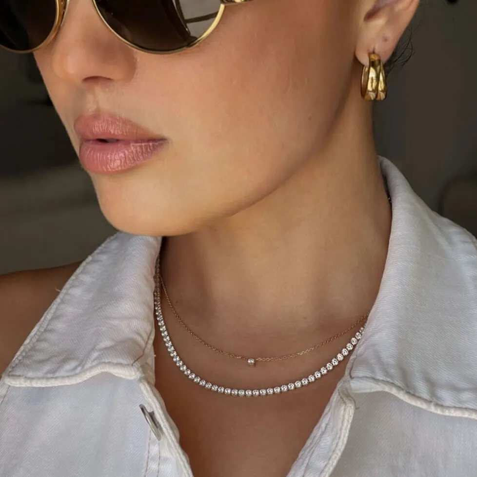 10K Gold Moissanite Tennis Necklace 2.10mm sold by IceLink product image thumbnail 2