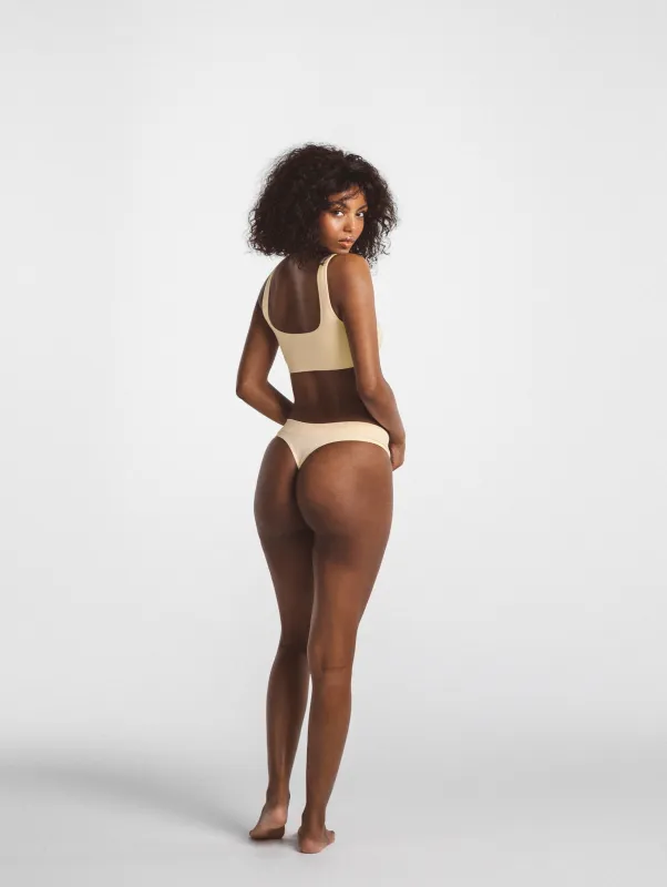 Low Hide Ribbed Thong sold by LDMA