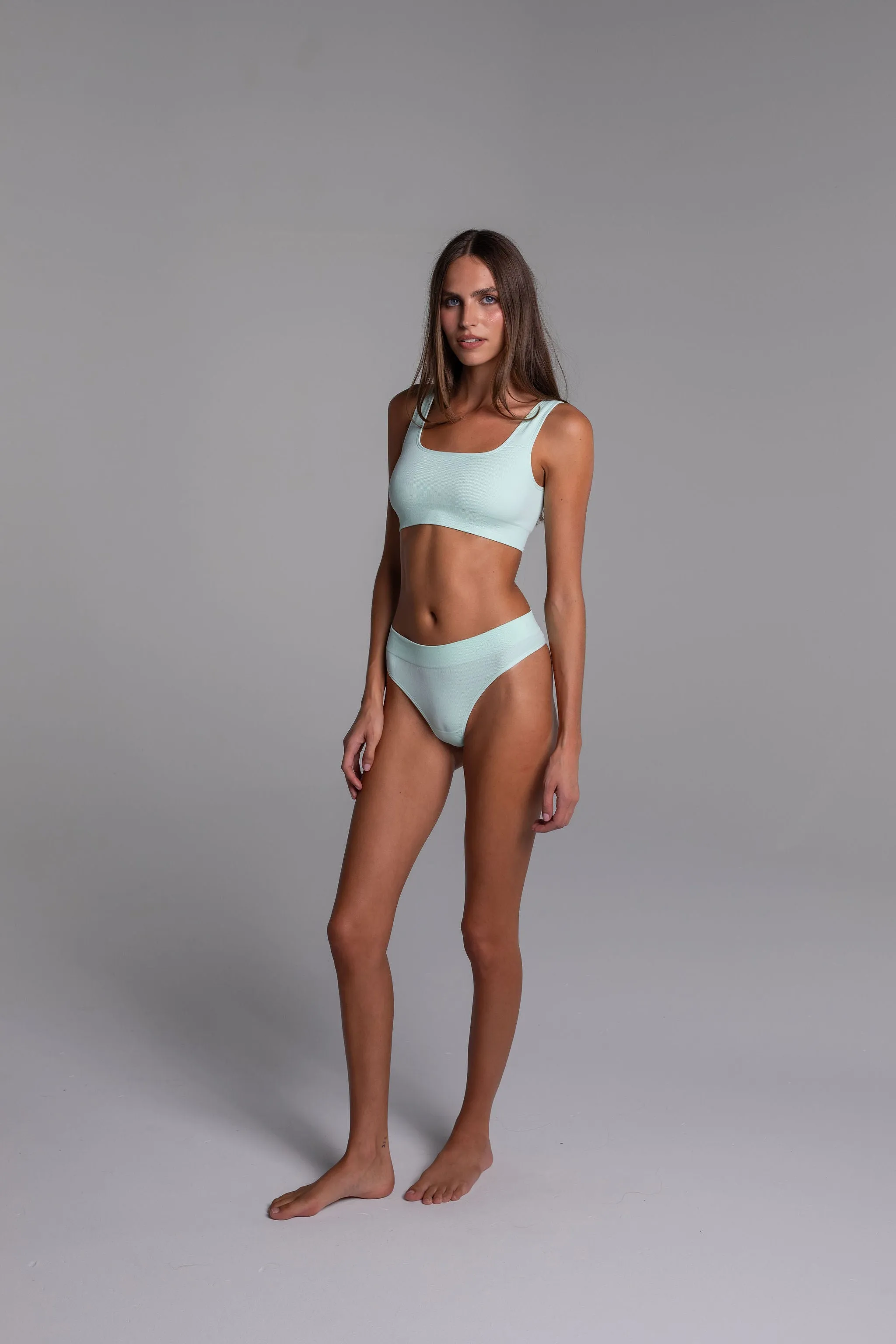 Low Hide Ribbed Thong sold by LDMA