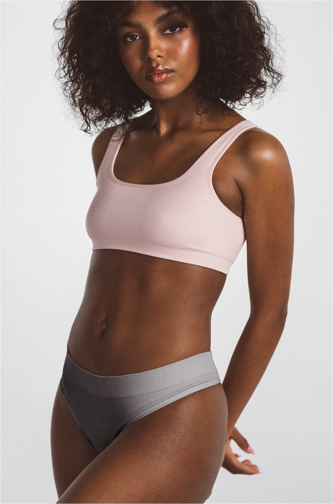 Low Hide Ribbed Thong sold by LDMA