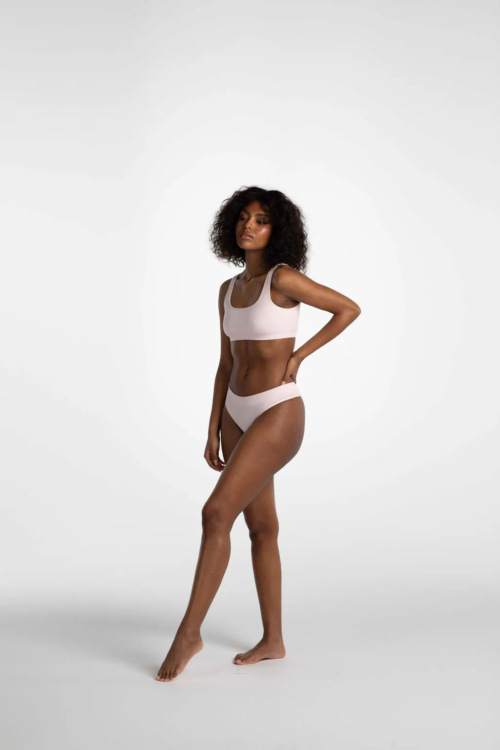 Low Hide Ribbed Thong sold by LDMA