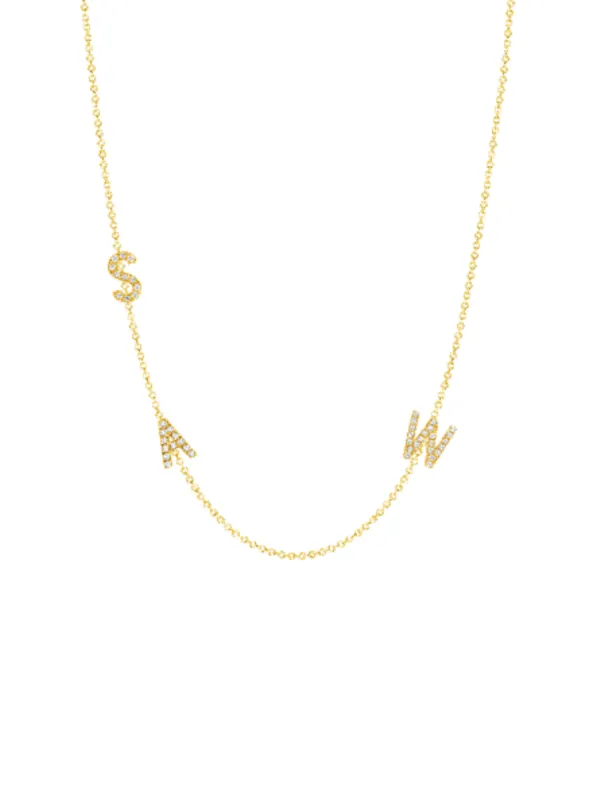 Initial Sample Sale - S A W Diamond Necklace - 14K made by LeMel