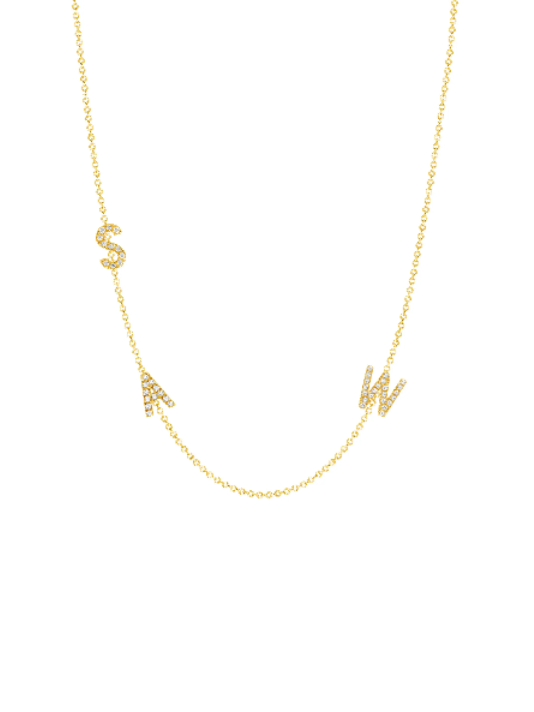 Initial Sample Sale - S A W Diamond Necklace - 14K sold by LeMel