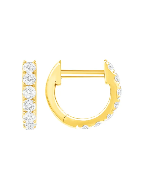 Mini Chunky Diamond Huggie 14K sold by LeMel