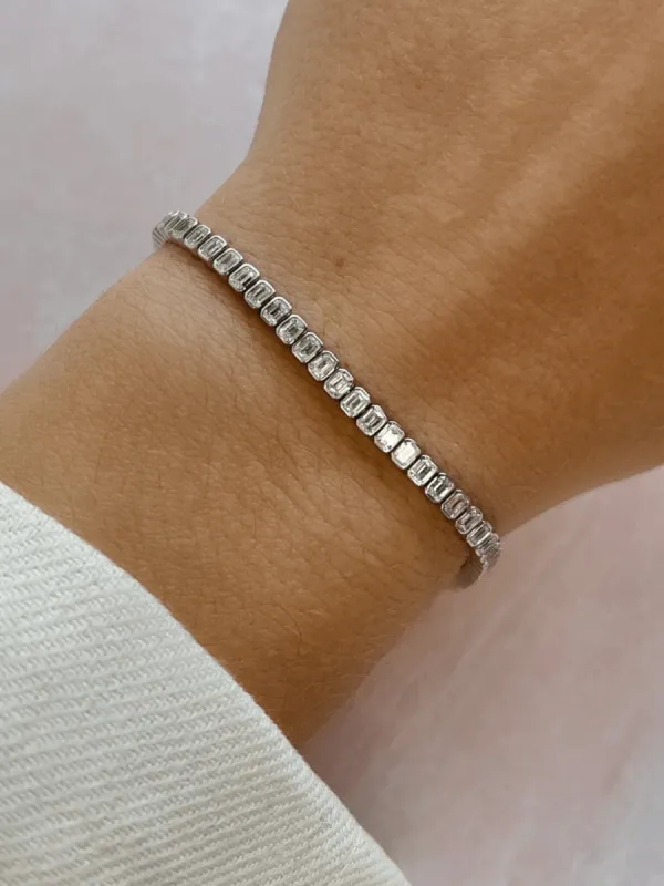 Emerald Cut Diamond Tennis Bracelet 14K sold by LeMel