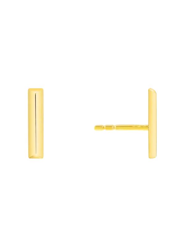 Gold Bar Stud Earrings 14K sold by LeMel