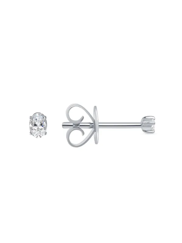 Oval Diamond Stud Earring 14K sold by LeMel