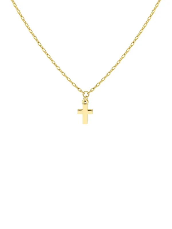 Tiny Cross Necklace 14K sold by LeMel