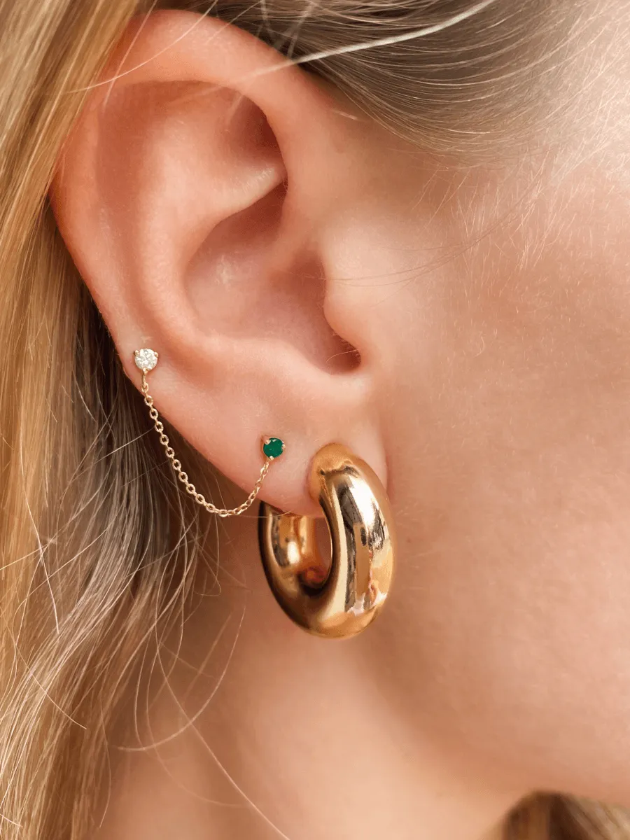 Tube Hoop Earrings sold by LeMel product image thumbnail 3