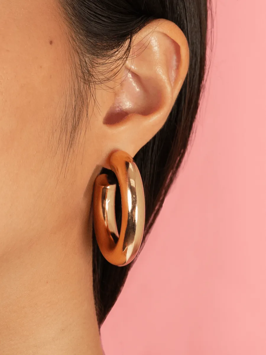 Tube Hoop Earrings sold by LeMel product image thumbnail 4