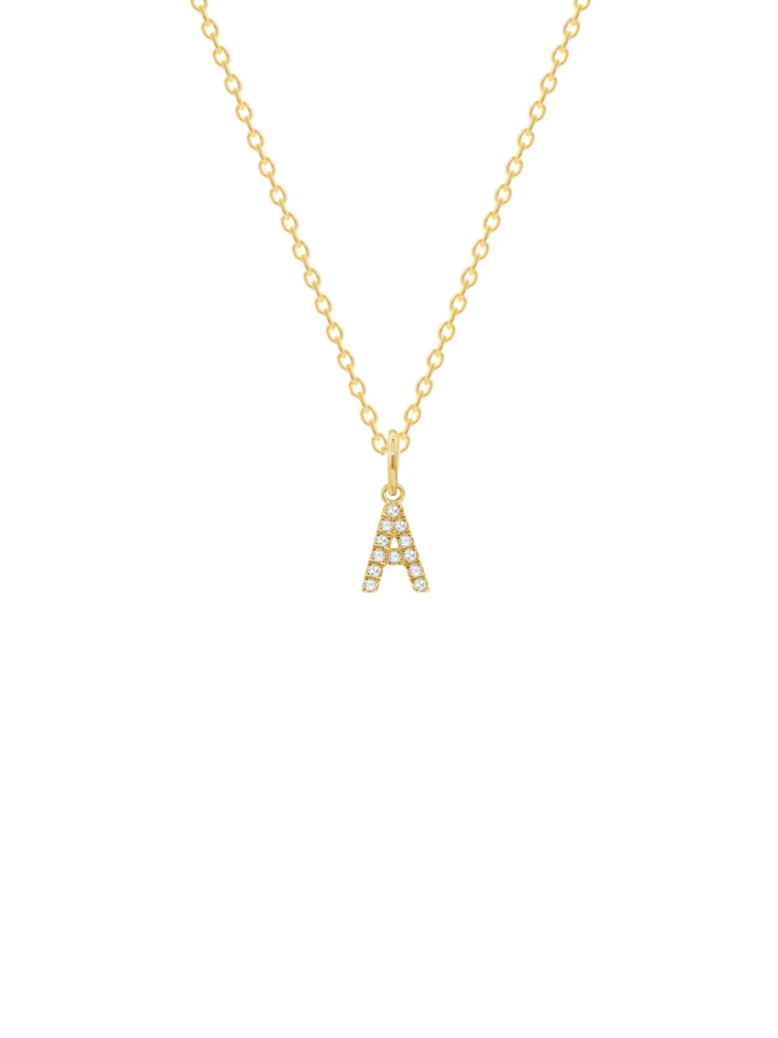 Classic Diamond Charm Initial Necklace 14K sold by LeMel