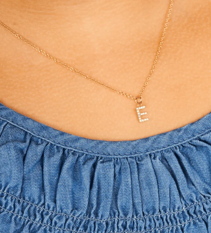 Classic Diamond Charm Initial Necklace 14K sold by LeMel product image thumbnail 2