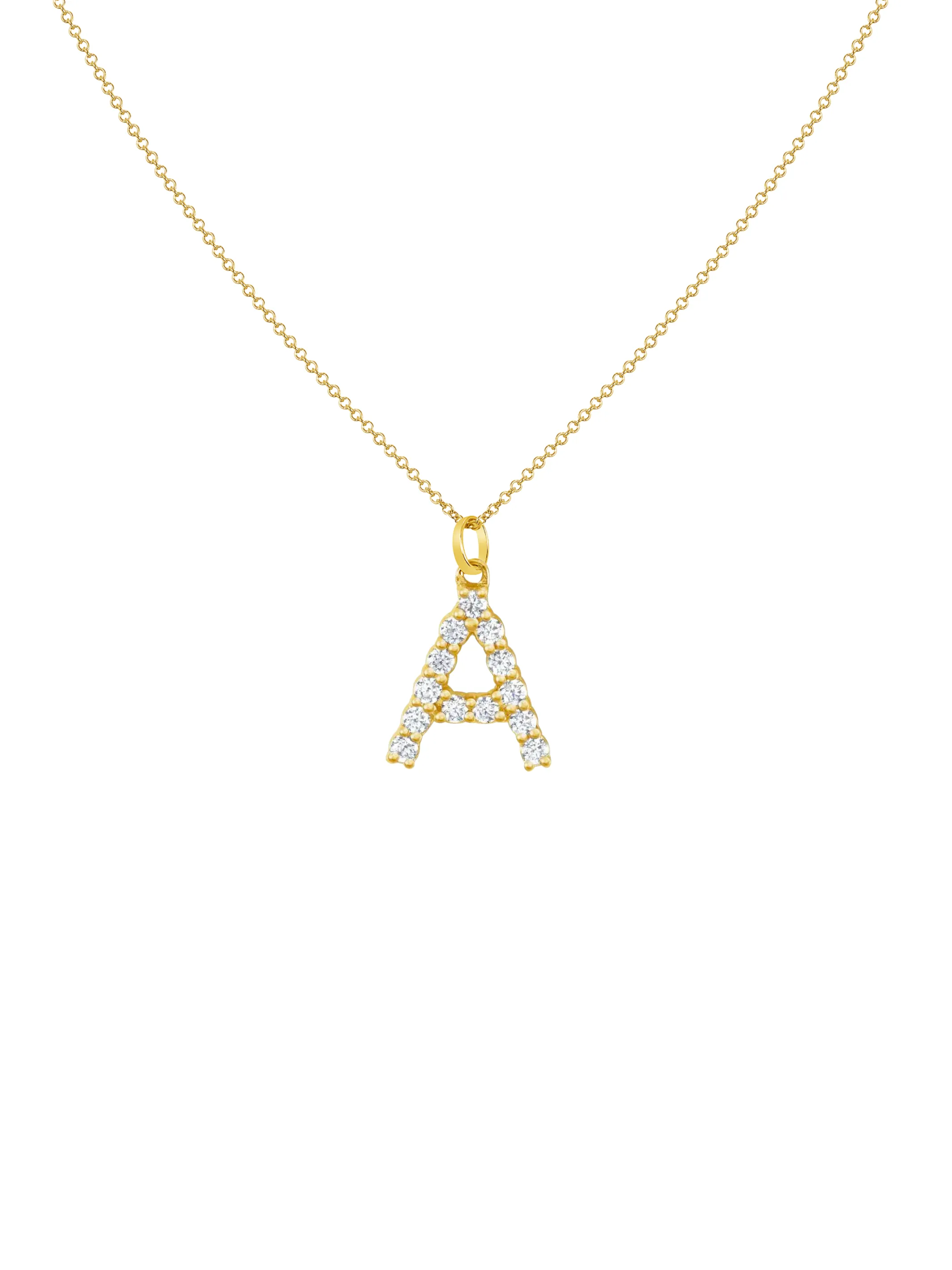 Lab Grown Diamond Initial Charm Necklace 14K sold by LeMel