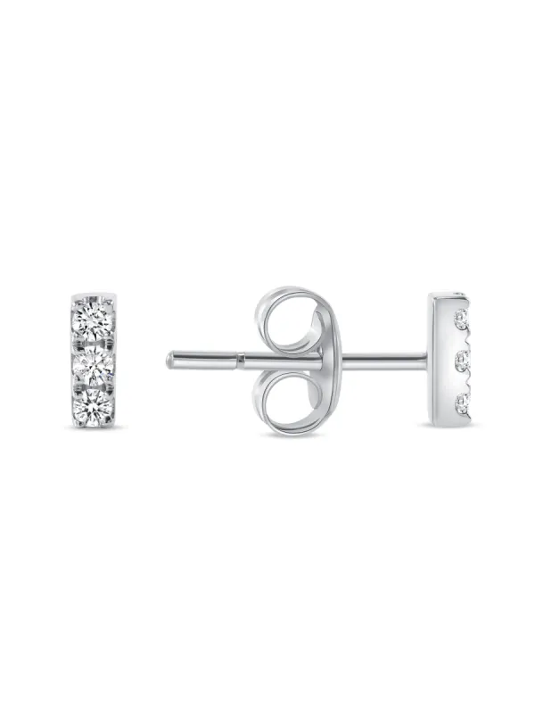 Diamond Bar Stud Earring 14K sold by LeMel