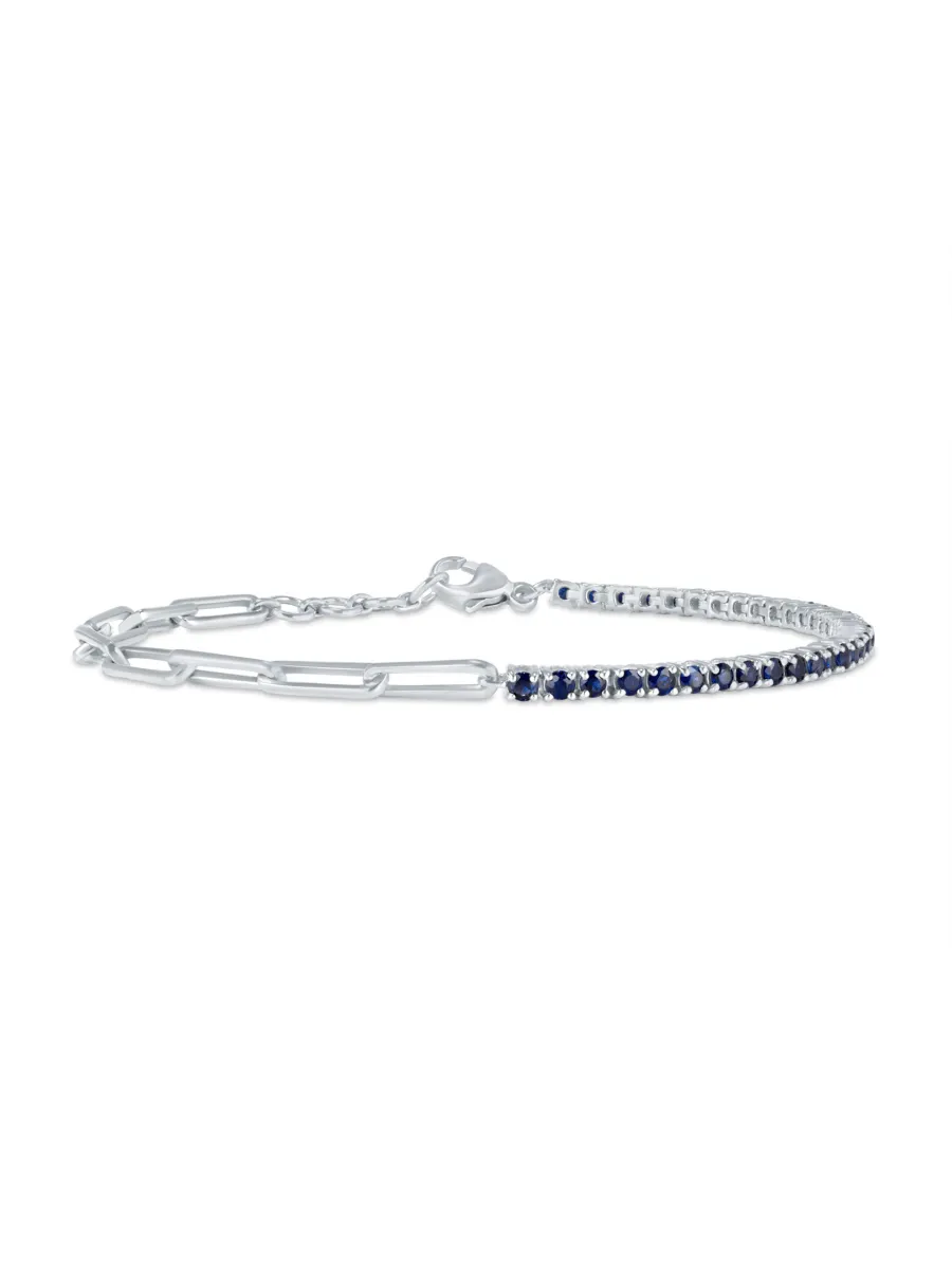 Serena Blue Sapphire Tennis Bracelet 14K sold by LeMel product image thumbnail 4